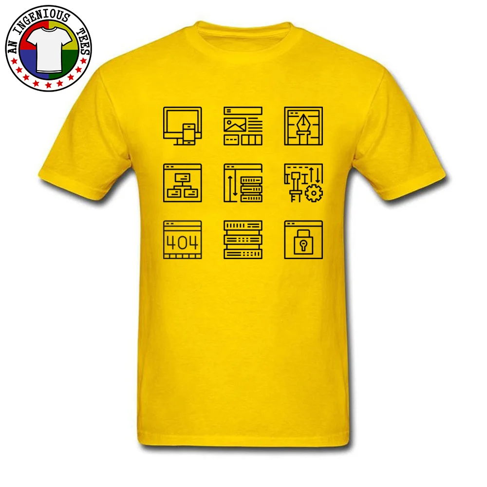 Web Design Programming Fashion Men T Shirts O-Neck Short Sleeve Pure Cotton Tops T Shirt Casual Tops Shirts Drop Shipping Web Design Programming yellow
