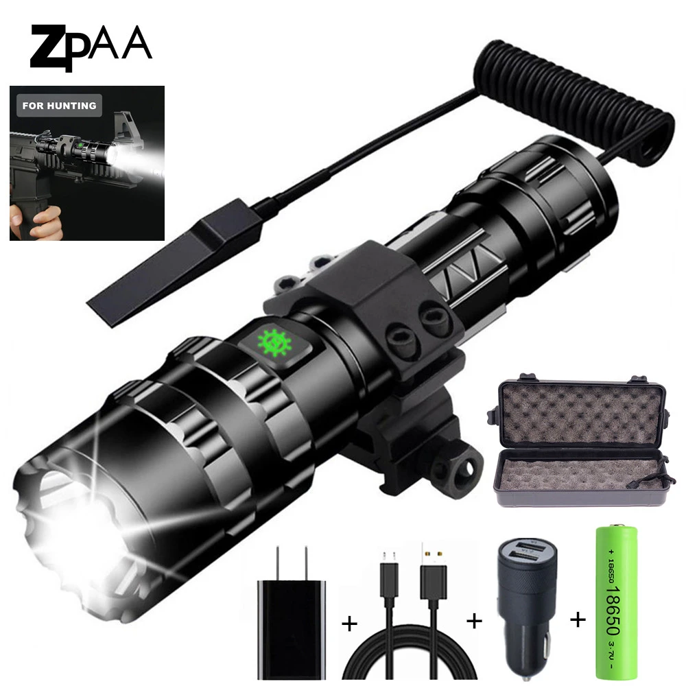 coast flashlights 65000LM Professional LED Flashlight for Hunting Tactical Night Scout Lights Set L2 Fish Light USB Rechargeable Waterproof Torch rechargeable torch with docking station