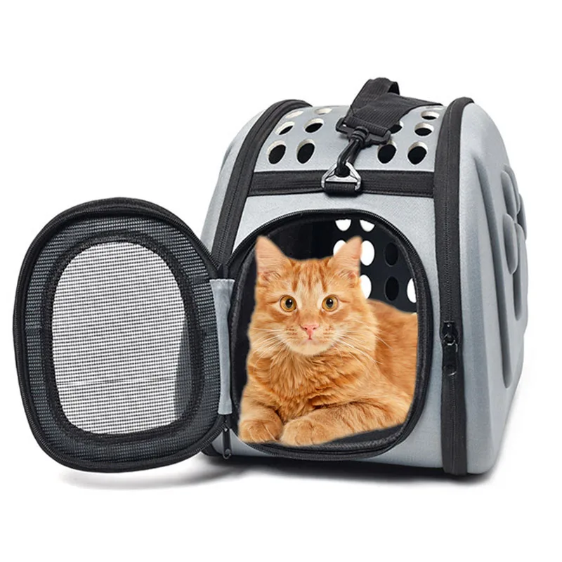 Paw форма принт Pet Carrier сумка Портативный Открытый Твердые Складная Собака Путешествия Сумка-переноска для животных щенок переноски сумки на плечо S/L