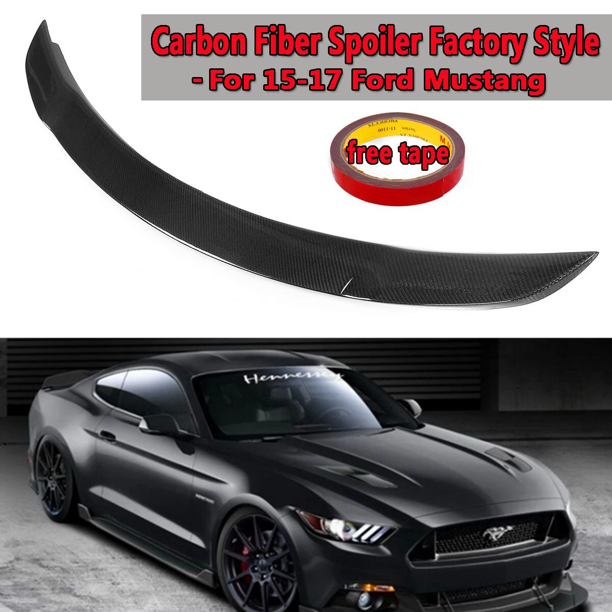 

Real Carbon Fiber Car Trunk Spoiler Lip For Ford Factory Style Aluminum Rear Wing Spoiler Rear Trunk 150cm For Mustang 2015-2017
