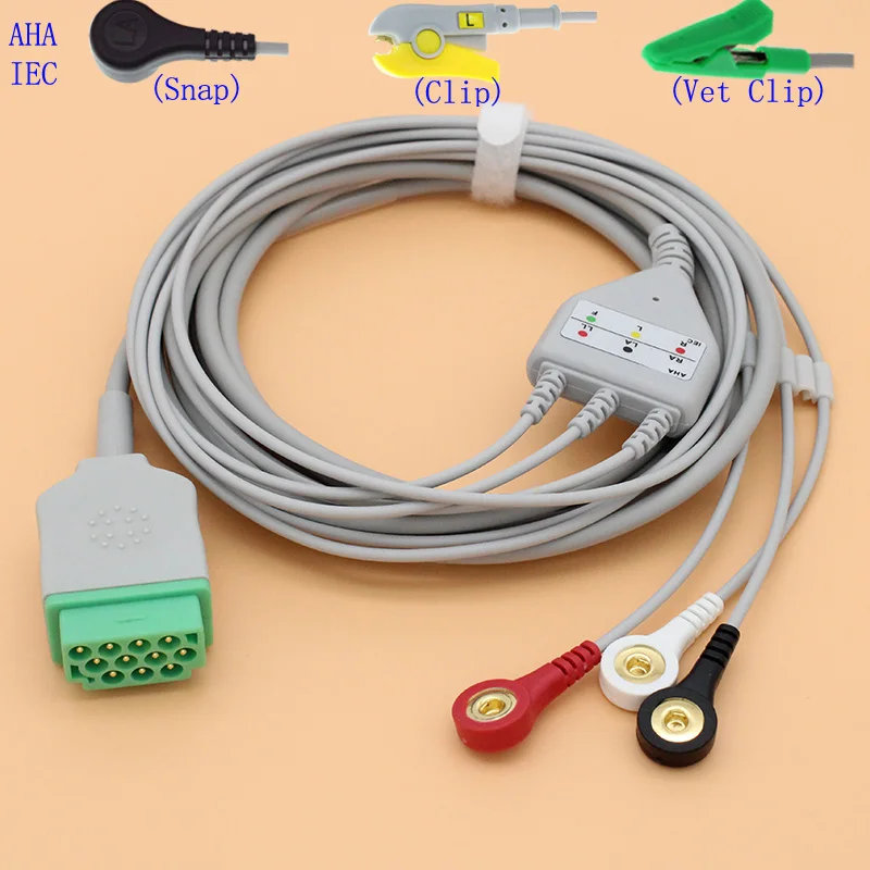 Тройной кабель 11P ECG EKG и электродный провод leadwire для GE Marquette Dash pro/Eagle/Lab/Solar/Tram/unit