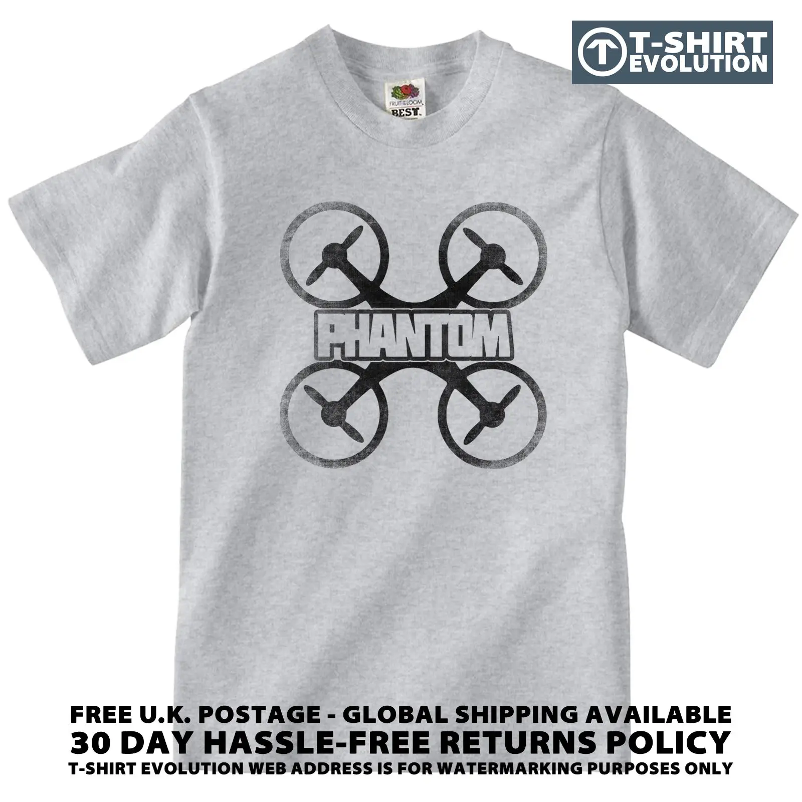 2019 Fashion Summer Style PHANTOM 4 T-SHIRT 100% COTTON MENS DJI DRONE UAV RACS QUAD-COPTER TEE SHIRT Tee Shirt