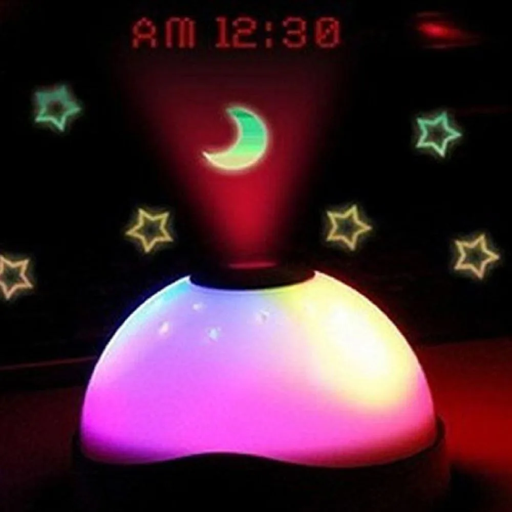 

Colorful Projection Clock Star Sky Night Light LED Magic Digital Projection Starry Alarm Clock Time Home Table Decor Free Ship