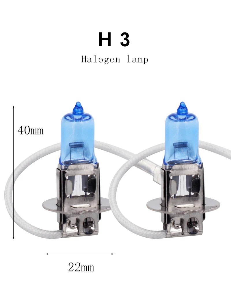 2 шт., автомобильные фары H1, H3, H4, H7, супер белые Автомобильные фары, противотуманные фары 55 Вт, 100 Вт, 12 В, 5000 К