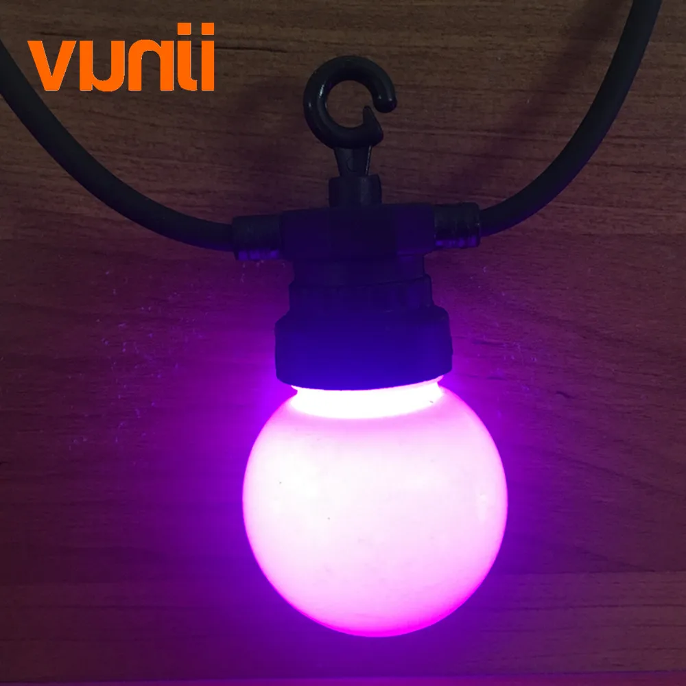 VUNJI IP65 RGB Глобус G50 молочная лампа струна Подключаемая наружная гирлянда для свадебной вечеринки красочная гирлянда