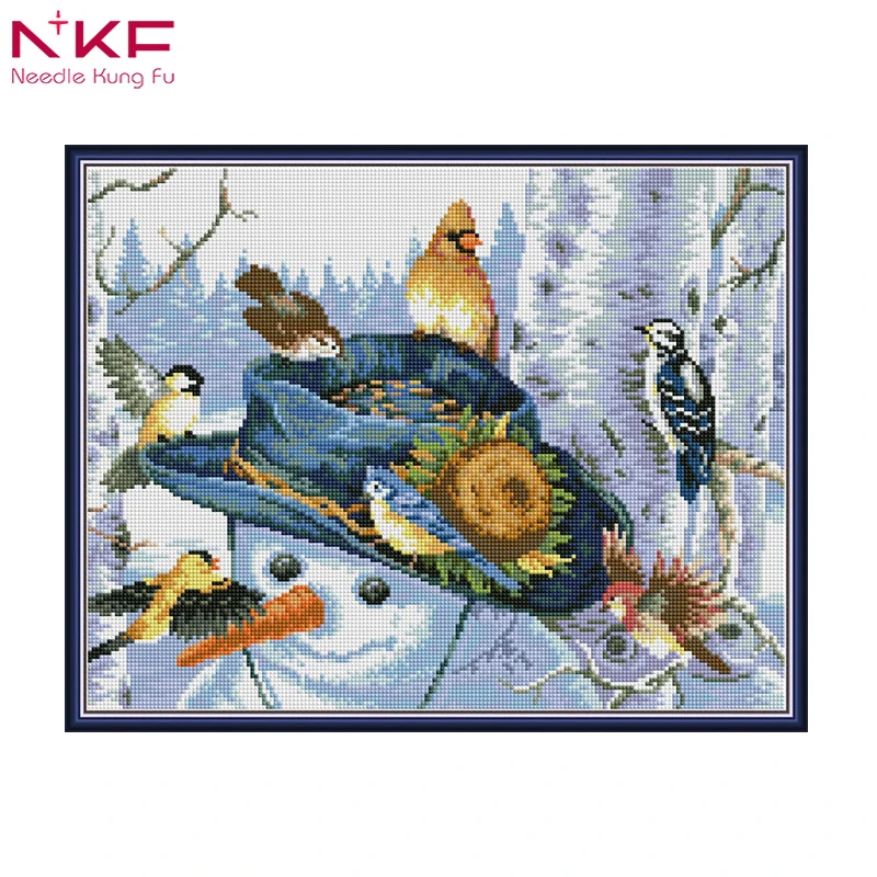 

Diamond painting animal The snowman with the bird ,Diamond Painting "Animals" 5D DIY Drill Diamond Embroidery Mosaic Sale,Chris