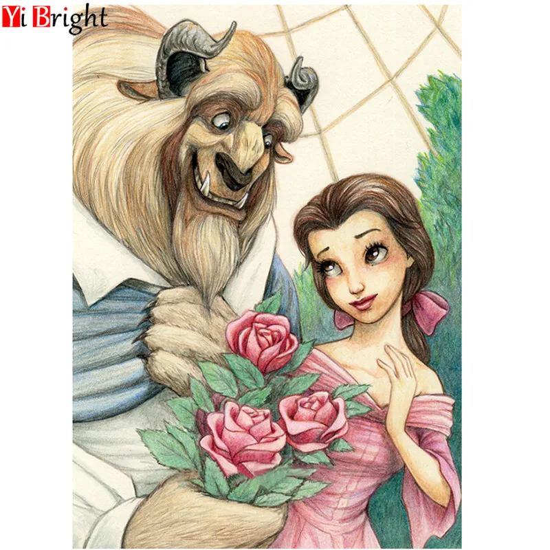 

Full Diamond Mosaic Embroidery Beauty and Beast Needlework Craft Gift DIY 5D Cartoon Series Diamond Painting Cross Stitch