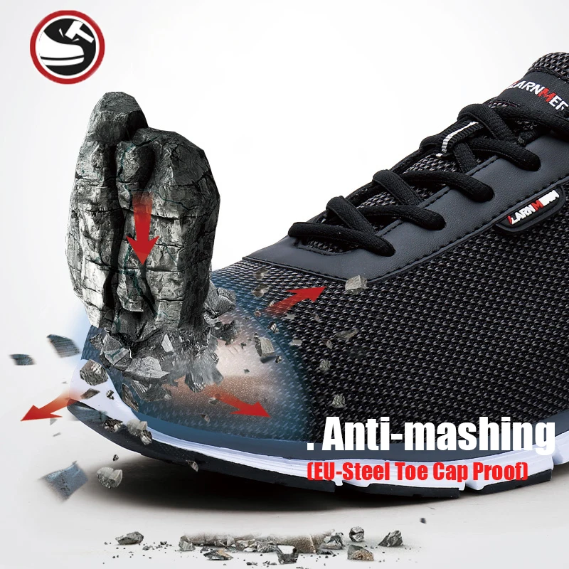 Легкая дышащая мужская защитная обувь со стальным носком, Рабочая обувь ...
