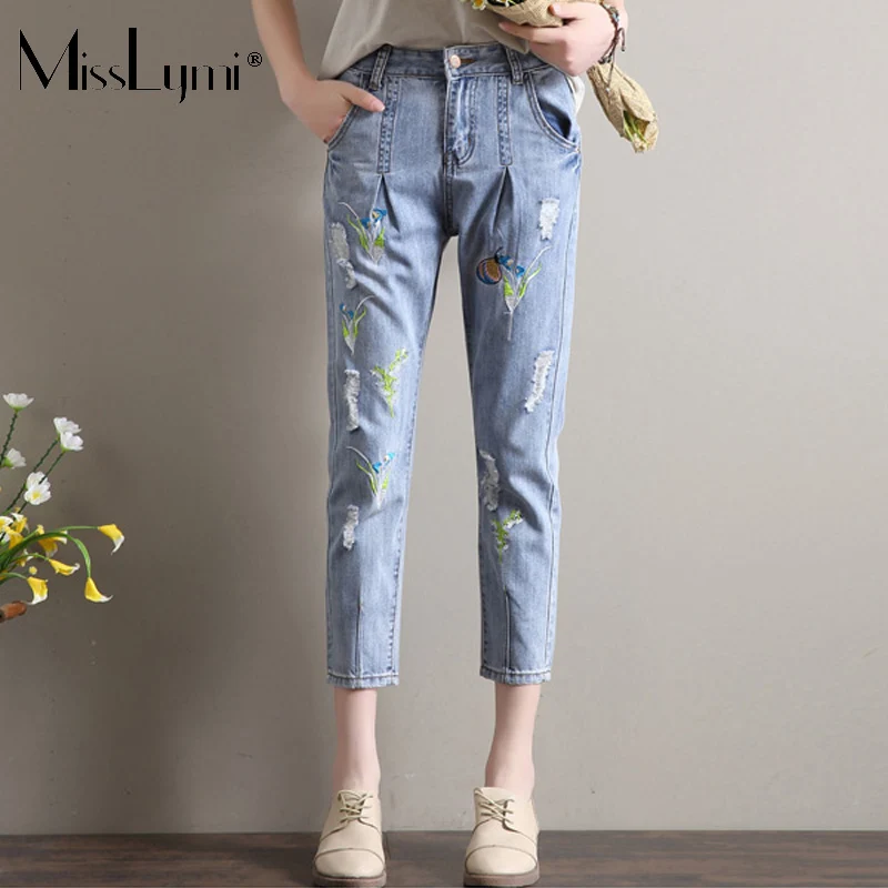 

2017 Summer embroidery Jeans Women