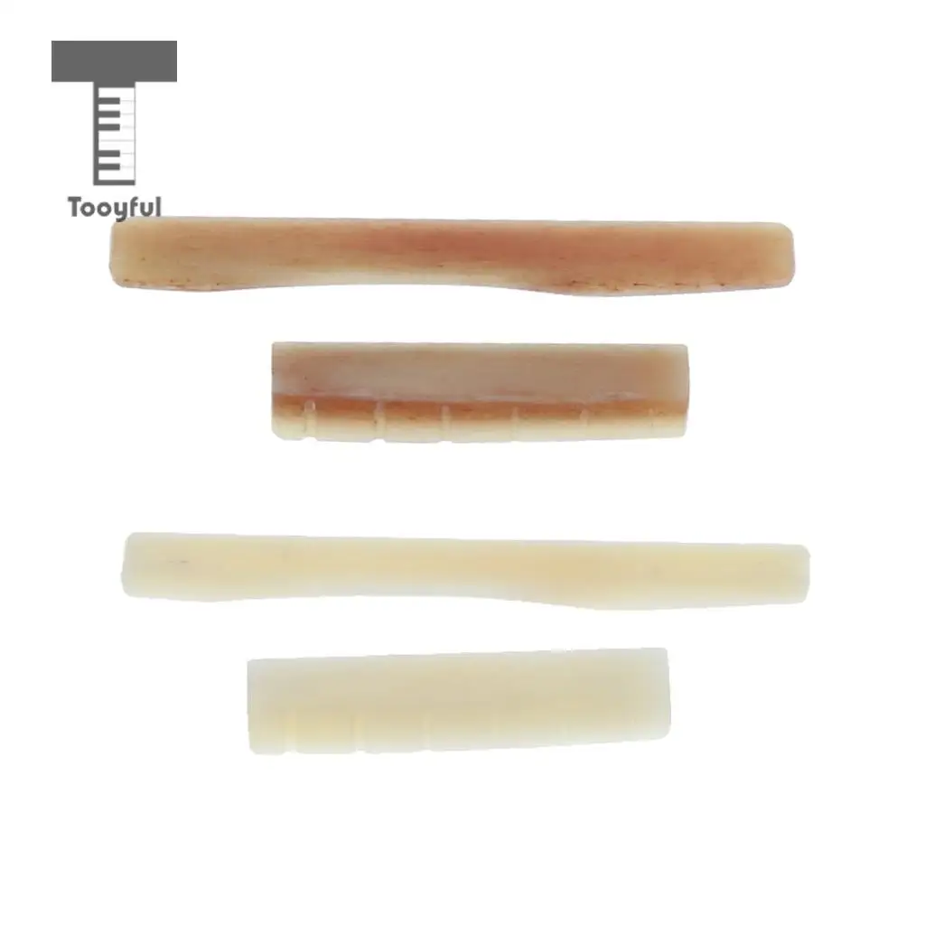 2pcs Acoustic Guitar Bridge Saddle Nut Guitar Replacement Parts Camel Bone