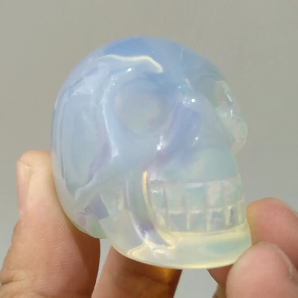 

49 мм 3,2 унций опал Джаспер кристалл резьба искусство череп