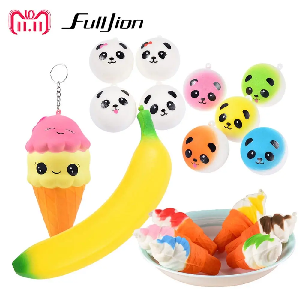 

Fulljion Squishy Slow Rising Squishes Popular Stress Relief Kids Toys Fun Ice Cream Cake Banana Entertainment Anti-Stress Boys