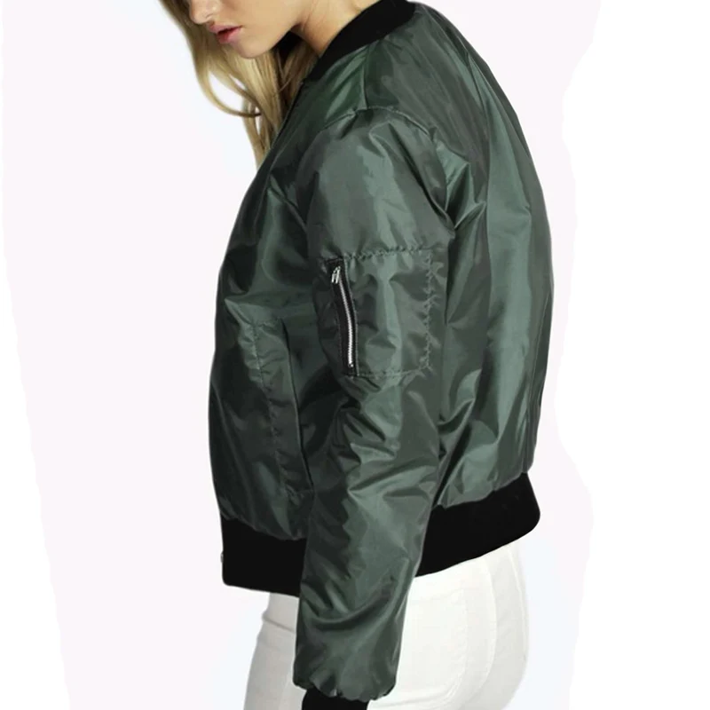 Womens Ladies Classic Padded Bomber Jacket Vintage Zip Up Biker Coat Stylish Womens Ladies Classic Padded Bomber Jacket Vintage Zip Up Biker Coat Stylish