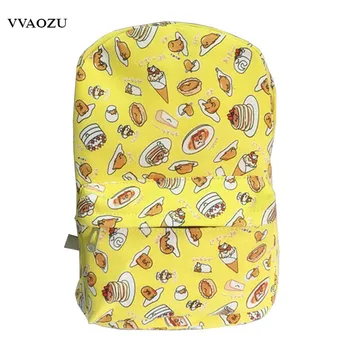 

Japan Anime Cartoon Gudetama Backpacks Bookbag Funny Egg Yolk Canvas Backpack Women Travel Rucksack Schoolbag Shoulder Bags
