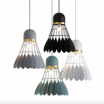 

Post-modern Nordic Creative Iron Badminton Pendant Light for Dining Room Bar Restaurant Bedside Deco Lamp Dia 26cm 2170