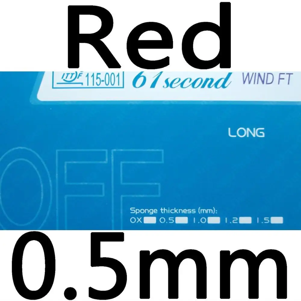 red 050 61second ветер FT OFF длинные пунктов-out настольный теннис пинг понга резины с губкой - Цвет: red 050