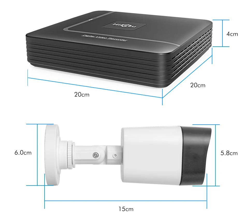 Hiseeu 4CH AHD камера видеонаблюдения системы безопасности 2MP 1MP IR-Cut уличная камера система видеонаблюдения Комплект оповещения по электронной почте просмотр приложения