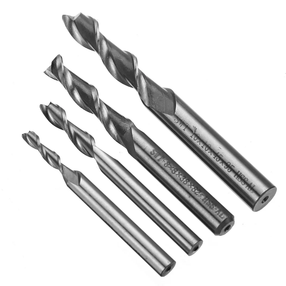 Mayitr 1pcs Extra Long 4/6/8/10mm 2 Flute HSS & Aluminium End Mill Cutter CNC Milling Cutting Bit for Power Tools