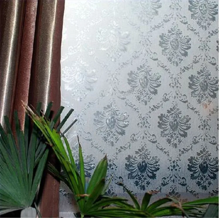 

Euporean Style Home Window Film Glass Stickers With Flower Pattern Bedroom Decorative Self Adhesive Static Privacy film 100cm