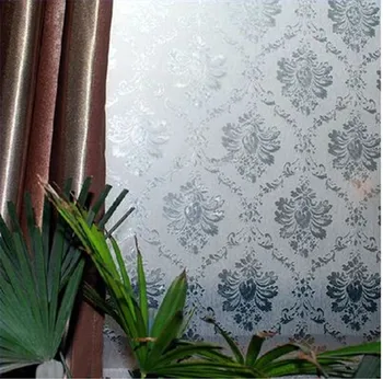 

European Style Home Window Film PVC Drop-Shipping Damascus Bedroom Decorative Self Adhesive Static Privacy Glass Stickers 100cm