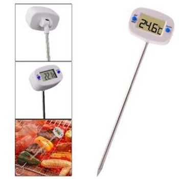 

Digital Probe Cooking Thermometer Food Temperature Sensor LCD Display For BBQ Kitchen C/F Switch Silver