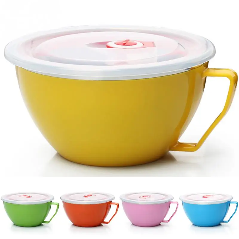 

900ml Food Container Kitchen Accessories Stainless Steel Lunch Box Large Capacity Soup With Handle Stainless Steel Bowl