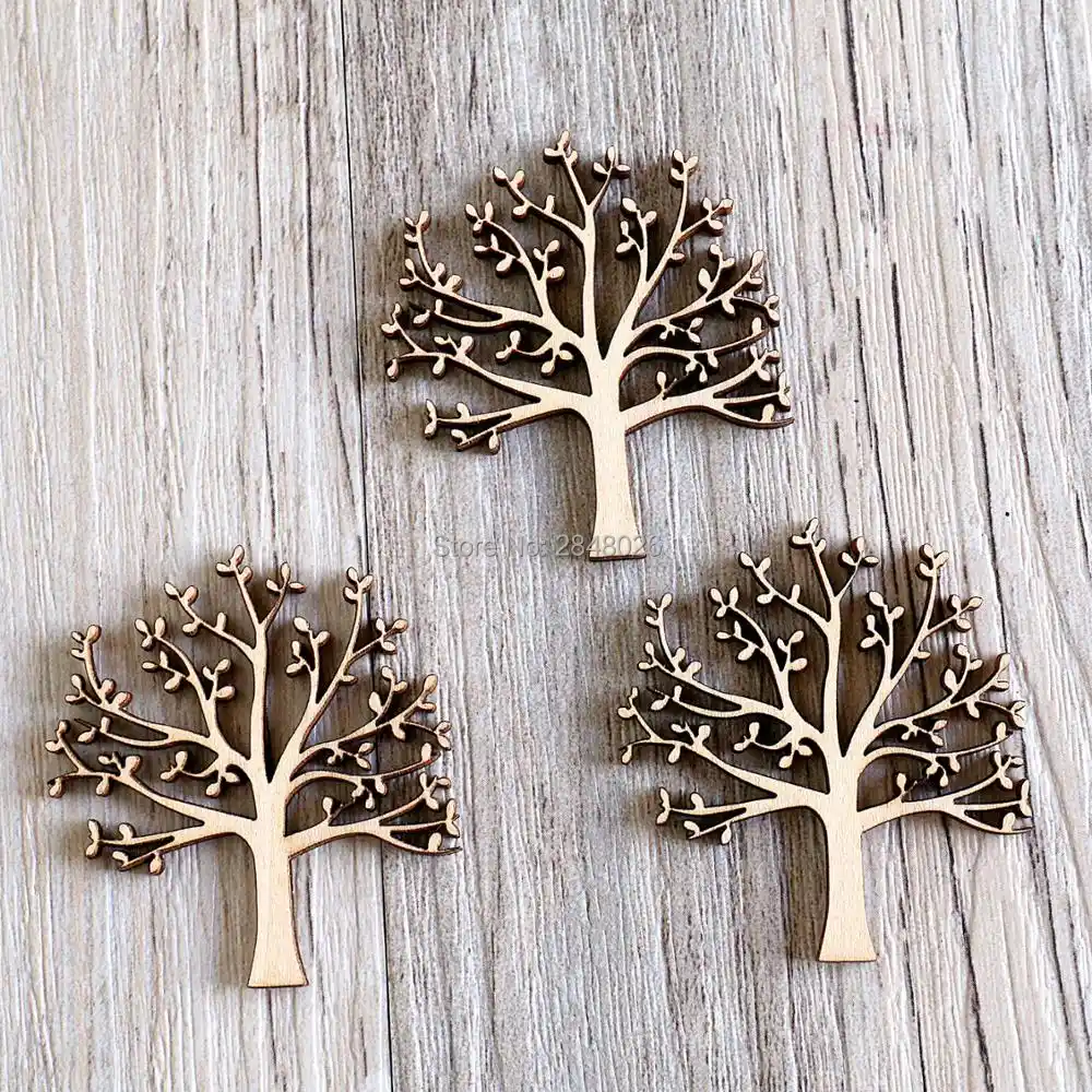 Arbol Con Hojas Adornos De Madera Para Manualidades Adorno De Madera Silueta Pequenas Etiquetas De Regalo Materiales De Artesania Cortado Con Laser Tree Cutting Tree Leaftree Wood Crafts Aliexpress eur