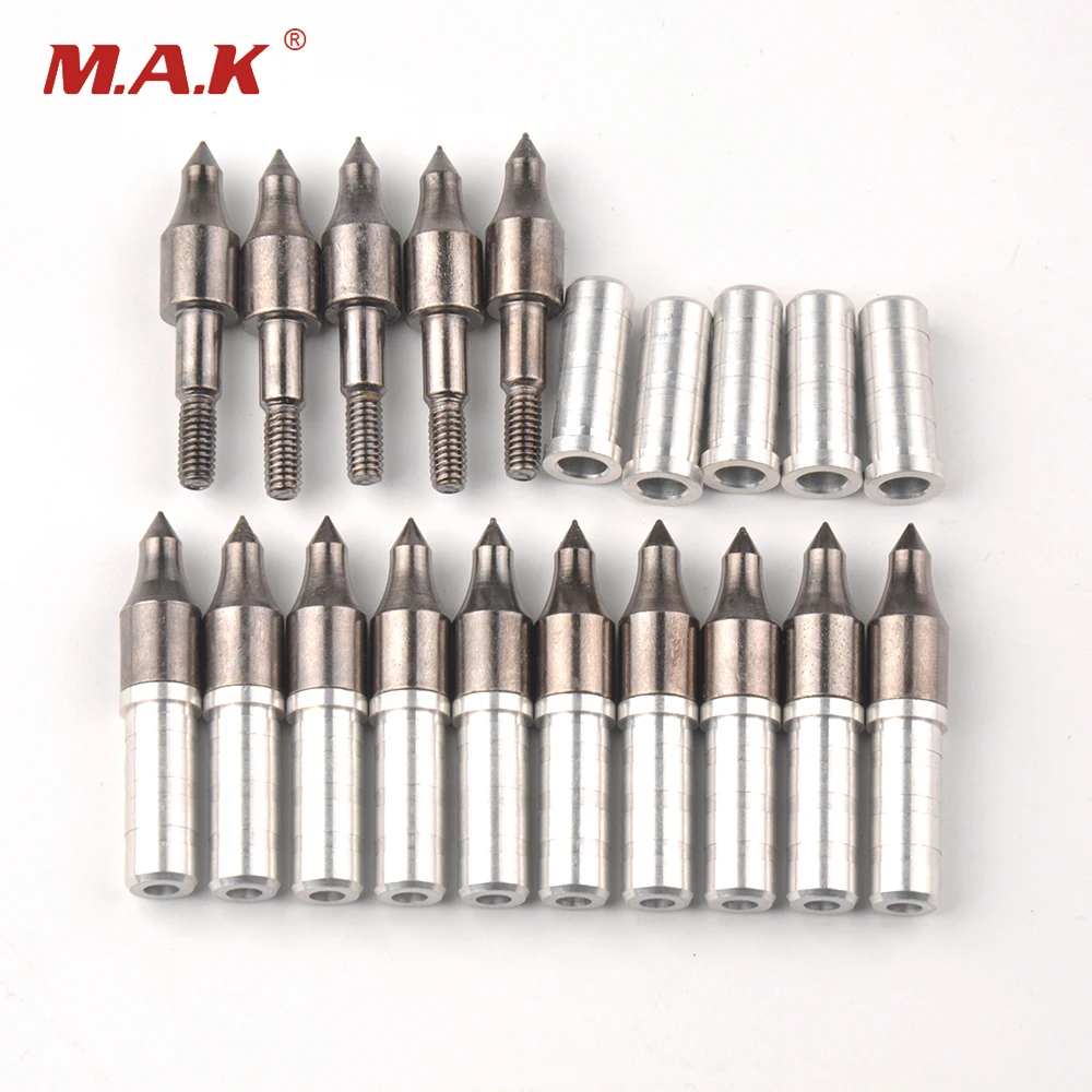 

12pcs Crossbow Arrowhead Points Tips 125 Grain Arrowhead 7.6mm Aluminium Arrow Insert for Arrow Hunting Shooting Accessory