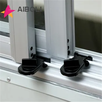 

AIBOLI 5PCS iron black Kids Door Lock Window Restrictor Home Anti-Theft Stopper Baby Safety Cabinet Door children lock
