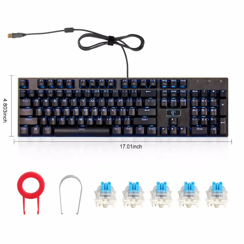 Eagle Z-88 RGB Backlit 104 Keys Mechanical Keyboard Outemu Blue Switches Game Keyboard with Backlight