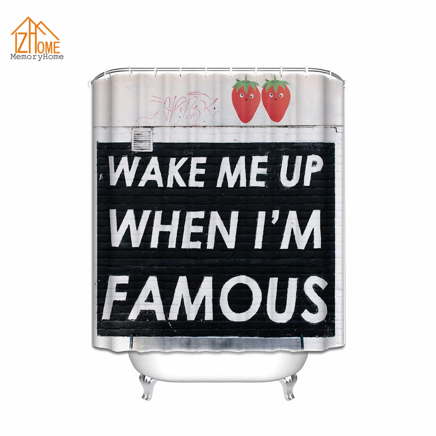 Memory Home Wake Me Up When I'm Famous полиэфирная ткань для ванной занавески душа забавные
