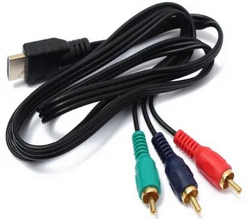 

500pcs 1080p HDMI-Male To 3 RCA Cable Video Audio HDMI VGA 3 AV Cord Converter Adapter For HDTV