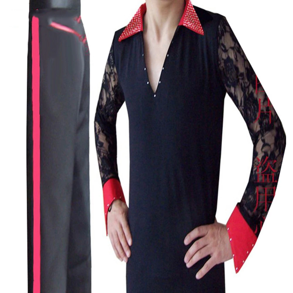 2019 New Boy/men Latin Dance Costumes 2 Pcs(top+pants) Accept Custom