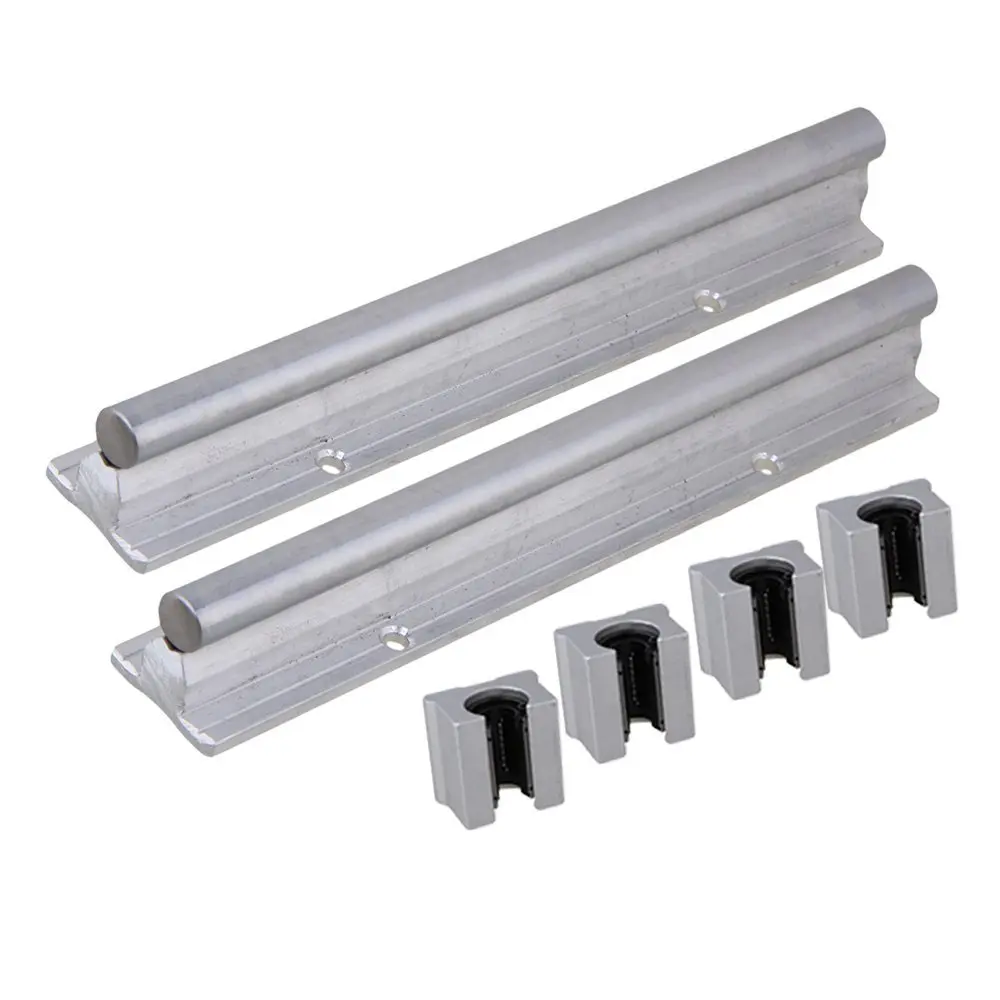 

Silver Open Roller Bearing Slide Block & L200mm SBR12 Linear Bearing Rail Guide with 12mm Dia Shaft for CNC Machine Set of 6