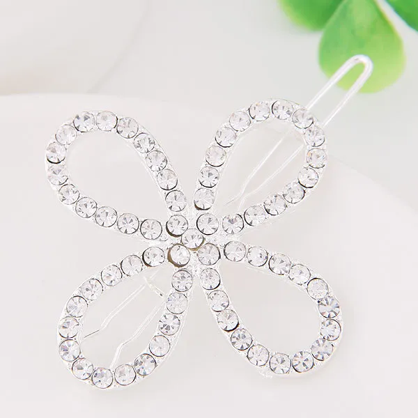 

Fashion Metal Flash Claw Chain Butterfly Tie Hair Clip Side Clip
