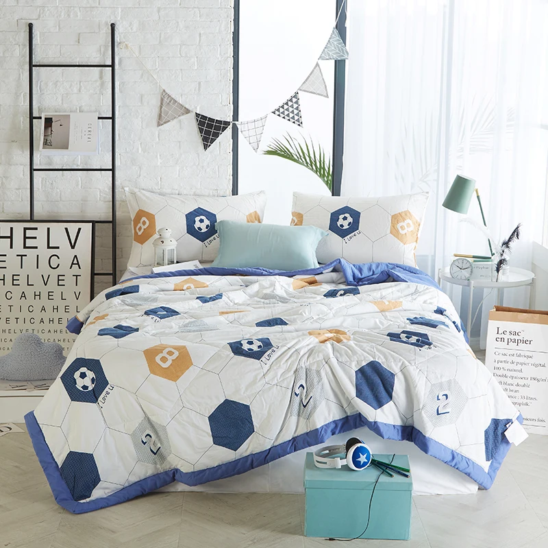 

Football Sports Quilting Summer Comforter Quilt Stitching Polyester Fabric Polyester Filler Twin Full Queen Air-Condition