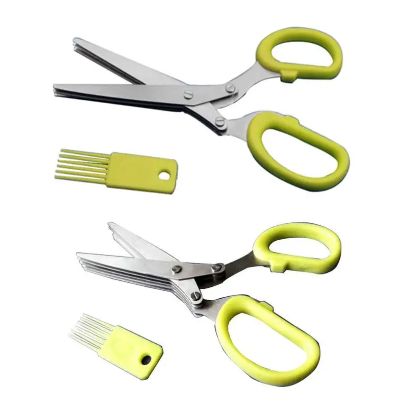 

Multi-layer Scissors Shredded Scallion Herb Cut Cooking Tool Chopped Cutter
