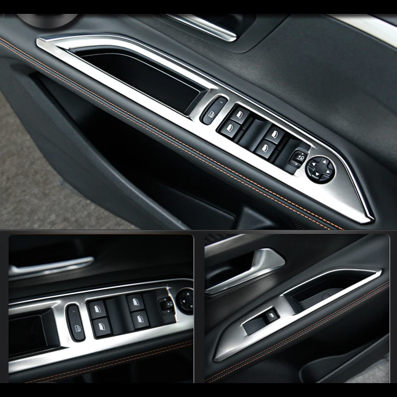 

Stainless steel For Peugeot 3008 GT 2 2nd 2017 2018 Car Window Switch Cover Window Control Panel Trim Styling Accessories LHD