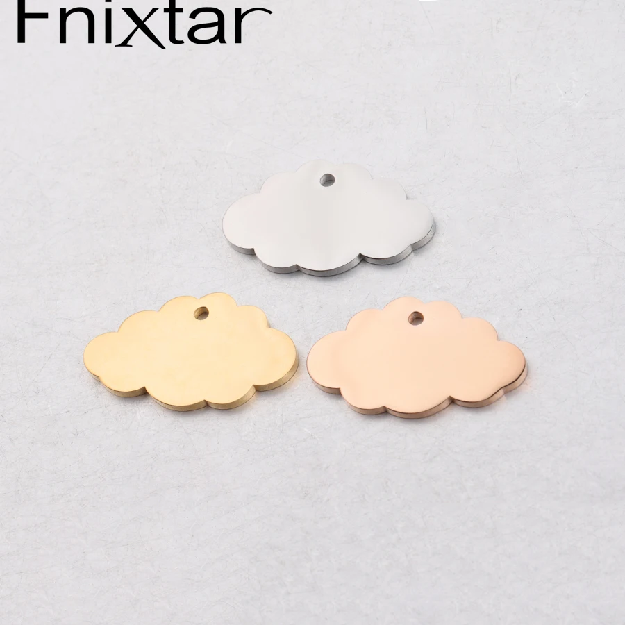 

Fnixtar DIY Cloud Charms Stainless Steel Mirror Polished Cloud Shape Pendant For Handmade Making 14*24mm 20piece/lot