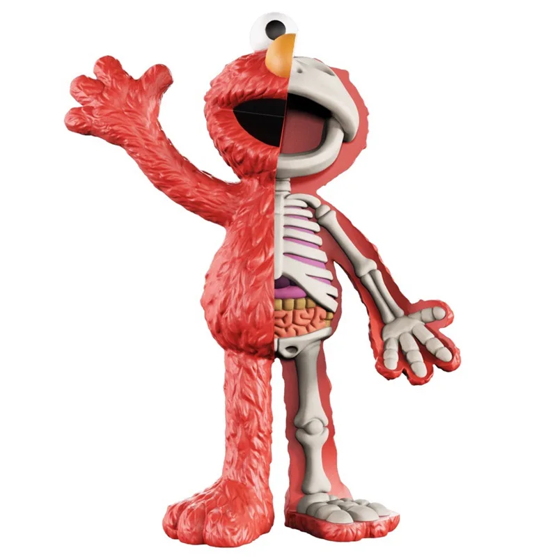 

Mighty Jaxx Jason Freeny Sesame Street Primary Colour ELMO Dissection Cartoon PVC Action Figure Model Toy X1082
