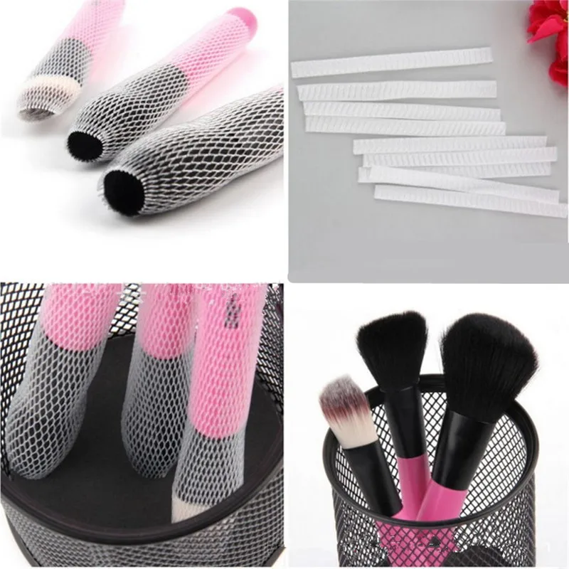 

100Pcs/Bag Makeup Brushes Protector Case Net Guard Elastic Mesh Make Up Cosmetic Brush Pen Protective Sleeve Cover Tool