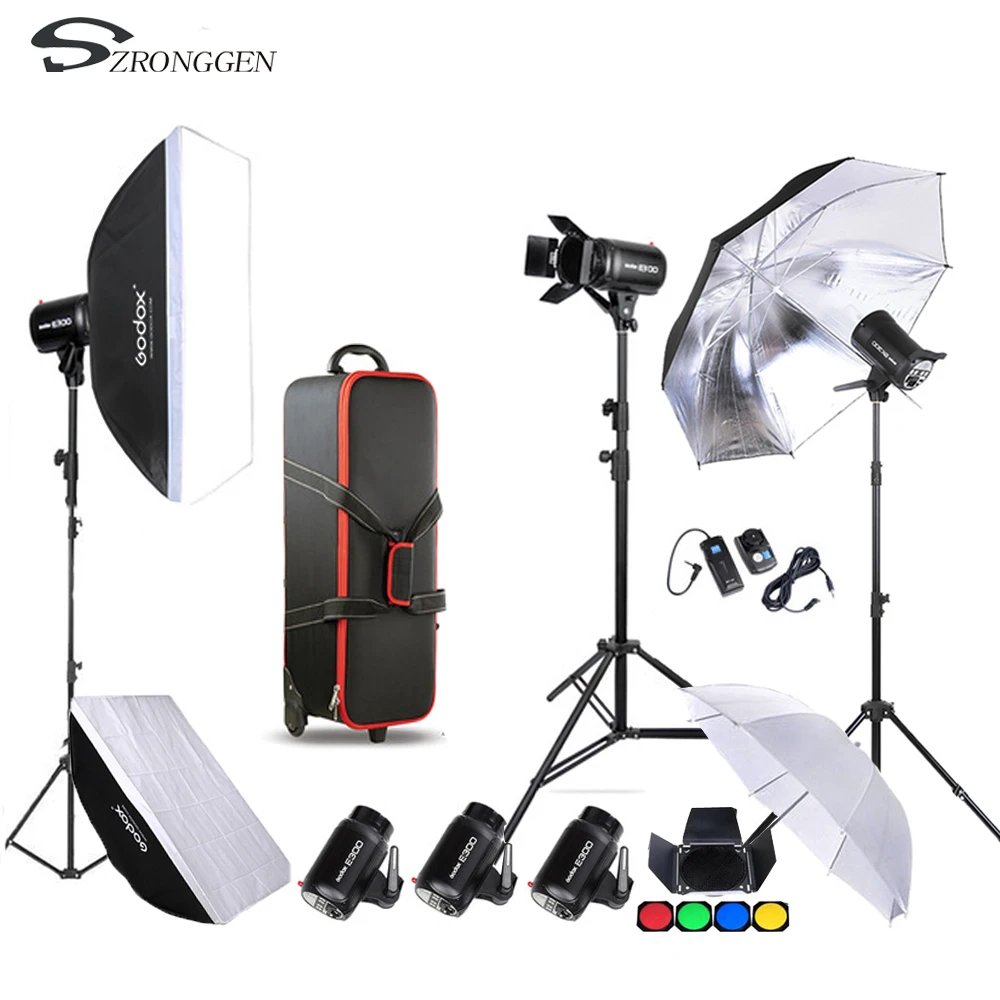 2018 Godox E300 D Photo Studio Speedlite Lighting Kit with 300W Studio