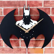 4 цвета мультфильм часы "Бэтмен" супер немой настенные часы креативная Мода Бэтмен украшения кварцевые настенные часы