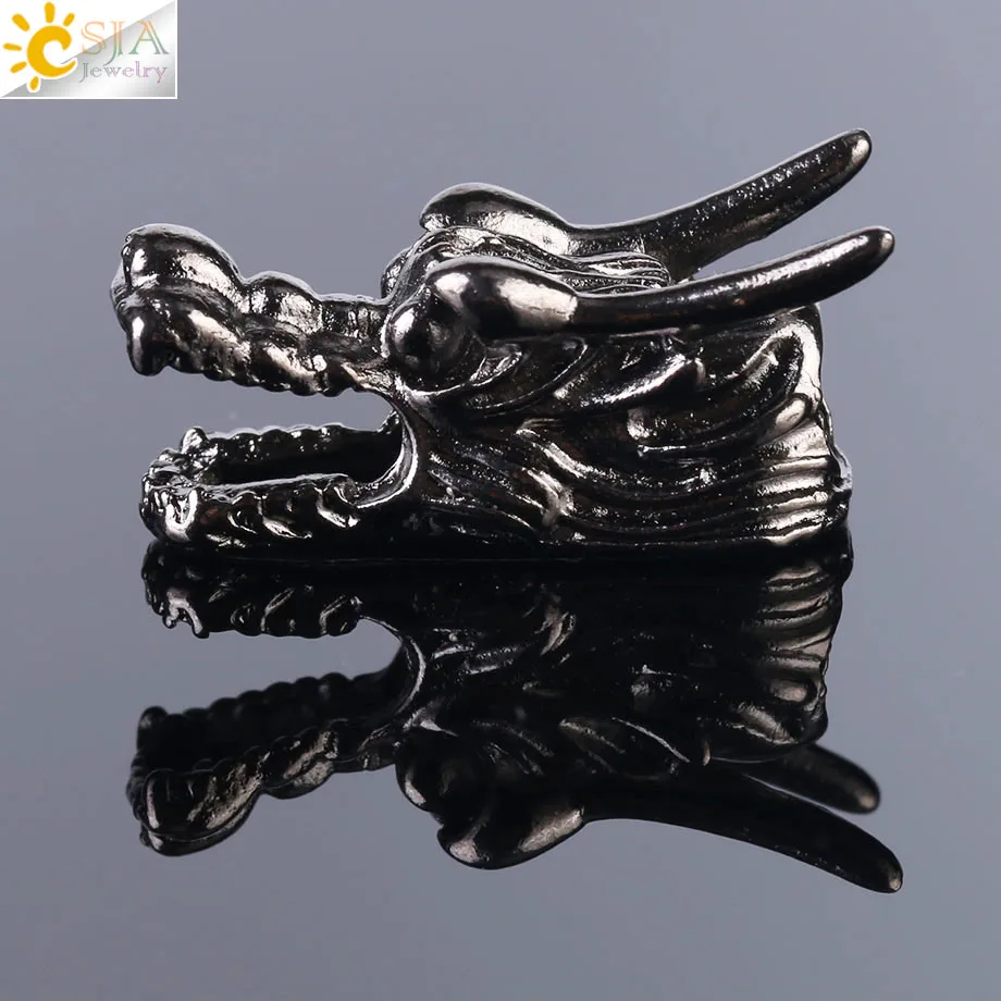 

CSJA New Antique Color Chinese Dragon Head Accessory for Bracelet Necklace 10Pcs/lot Charm Jewelry Handmade Friendship Gift S087