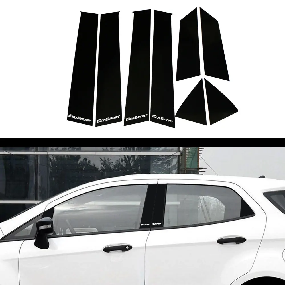 

Car Window Post Door Middle Tail Pillar Protection Cover Trim Decor Strip Sticker Fit for Ford Ecosport 2013 2014 2015 2016