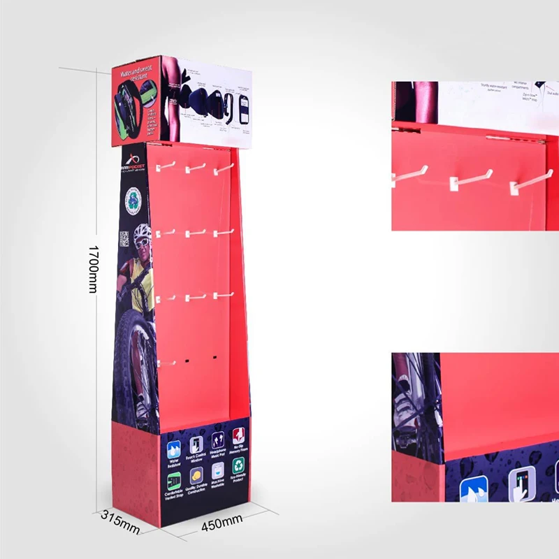 

Custom Cardboard Display Shelf for Mobile Phone Accessories Cellphone Case Coque Capa Wall Charger Display Stand Countertop Rack