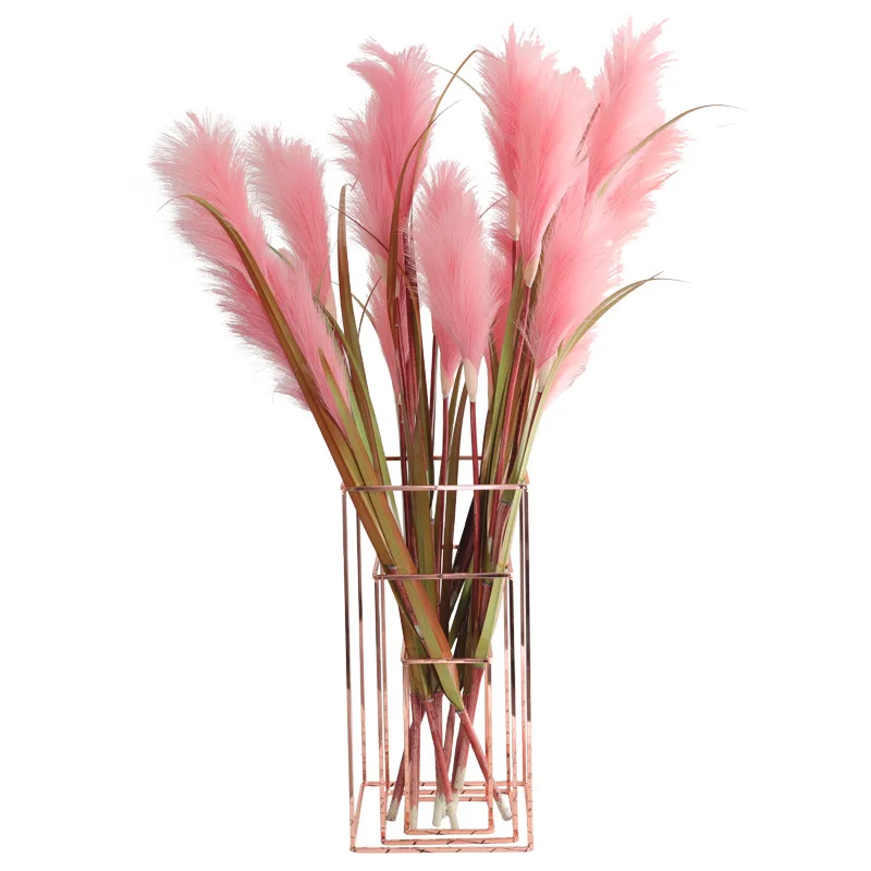 

3pcs/lot Artificial 3Heads Reed Flower Branch Simulation Plastic Green Plants For Wedding Party Indoor Home Creative Decoration