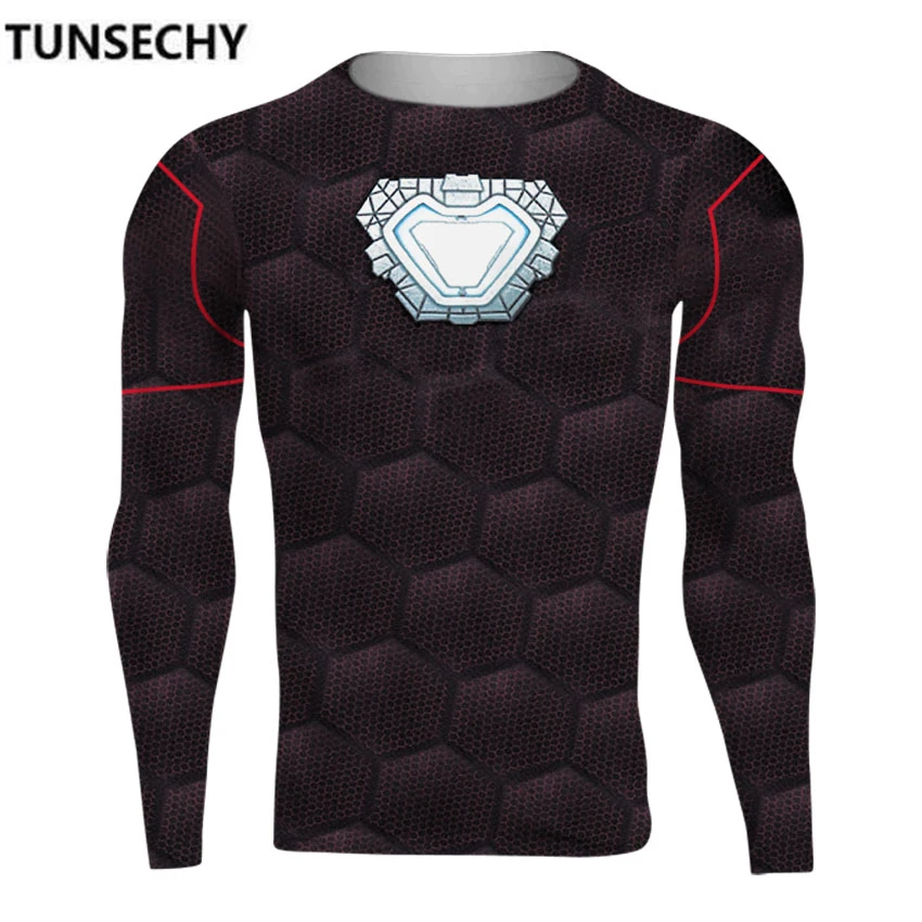 

Raglan Sleeve Avengers 3 Iron Man 3D Printed T shirts Men Compression Shirts 2018 Crossfit Top For Male Cosplay Costume Clothing
