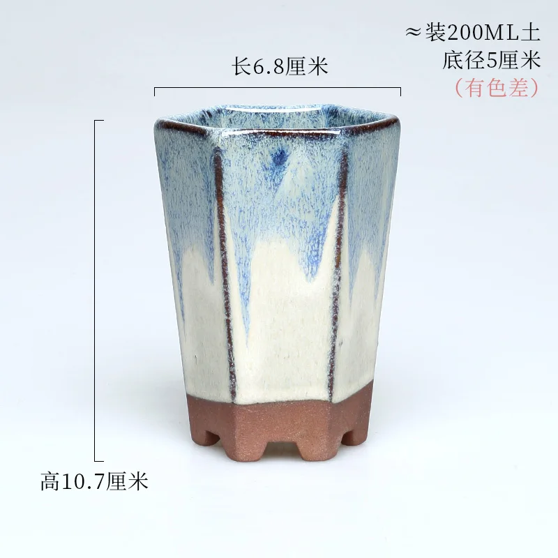 Ceramic High Flowerpot Succulent Plant Flower Pots Creative Desktop Planter Pots Home Office Crafts Decoration Flower Pots ZM06