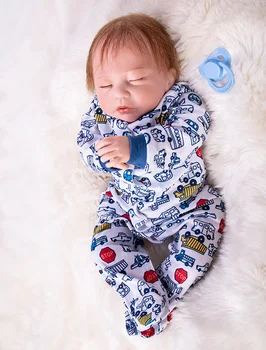 

NPK DOLL19inch 48cm Silicone Reborn Dolls Lifelike cute Baby Boys Newborn Fashion Doll Christmas Gift New Year Gift